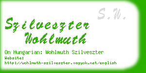 szilveszter wohlmuth business card